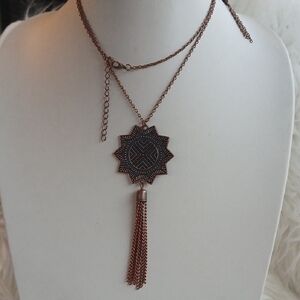 Paparazzi Copper Sunburst Pendant Necklace Long